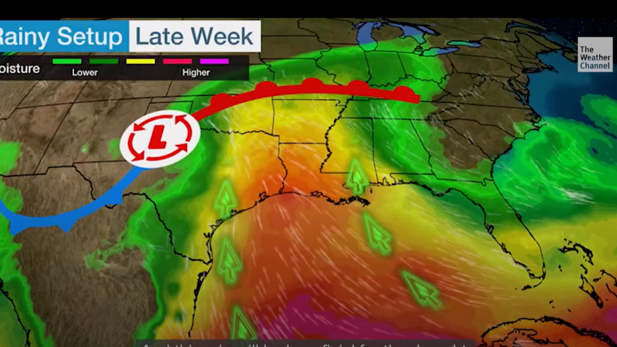 Rain surges up from the Gulf of Mexico