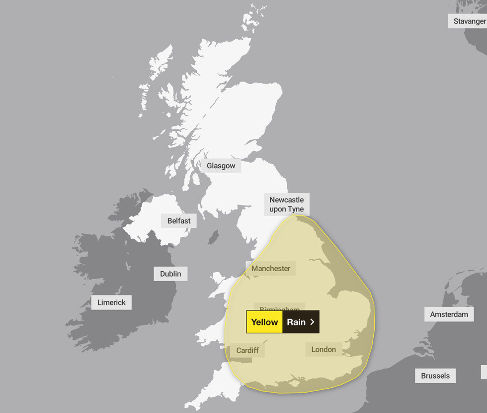 Rain weather warning