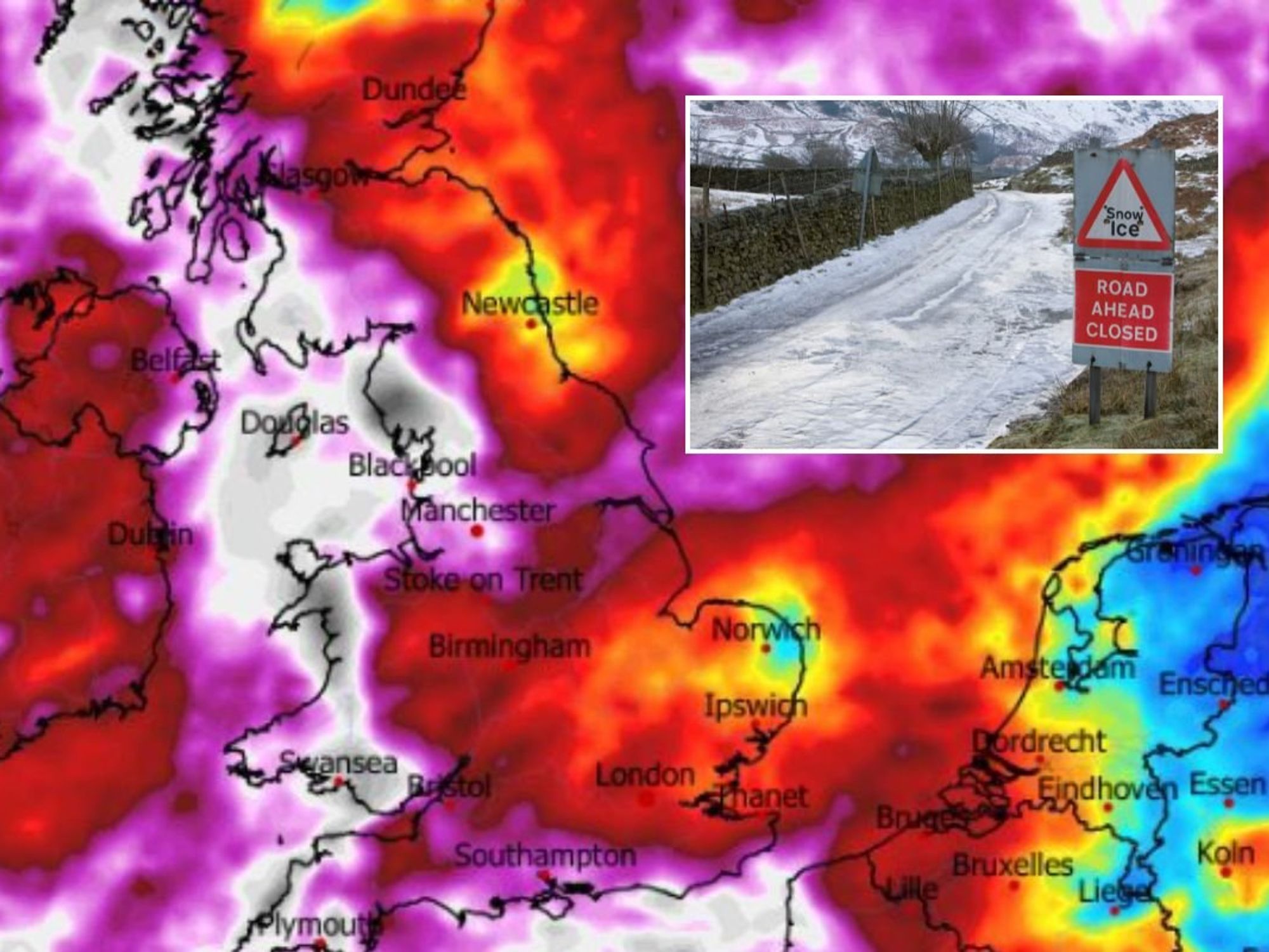 Rainfall map, Monday December 1