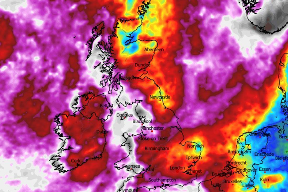 Rainfall map, Monday December 1