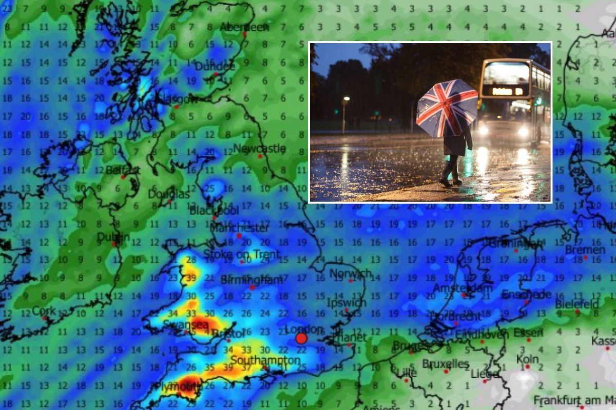 Rainfall over Britain December 7