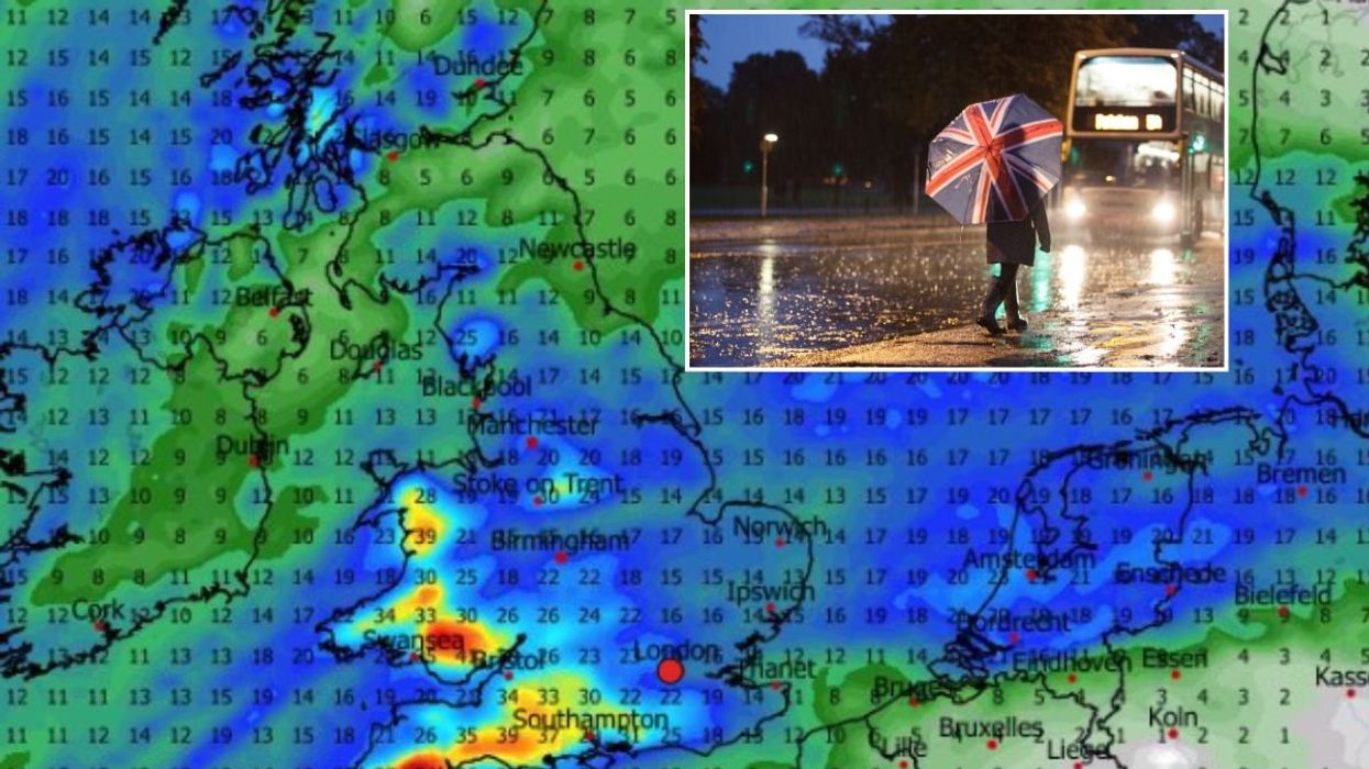 Rainfall over Britain December 7