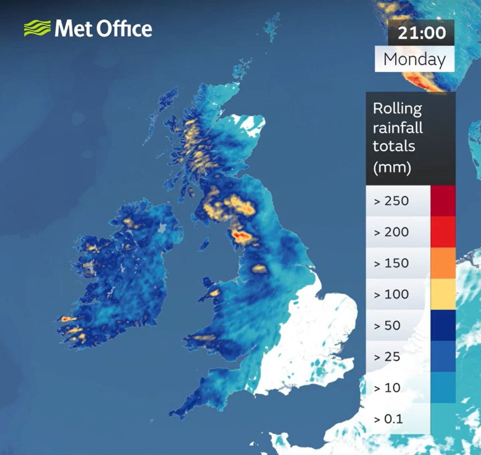 Rainfall totals 14 December