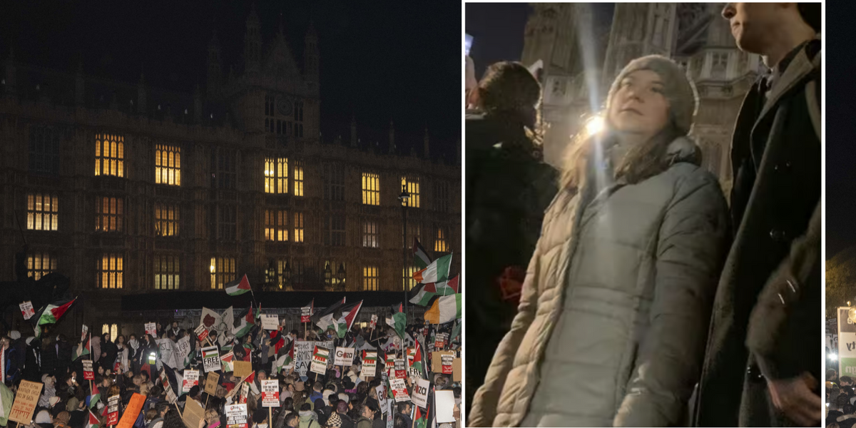 NextImg:Greta Thunberg joins Palestine protesters in London just hours after leaving court