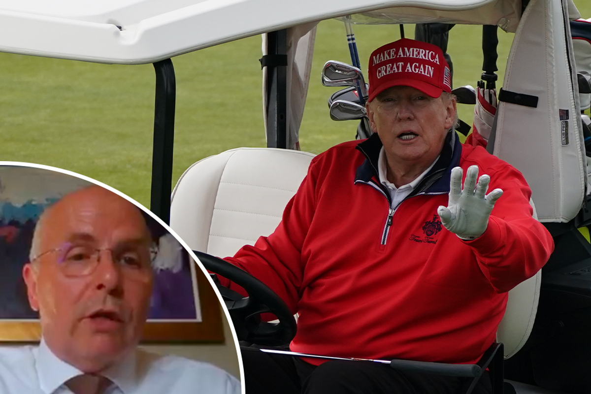 Ralph Porciani (left) and Donald Trump at his Turnberry course (right)