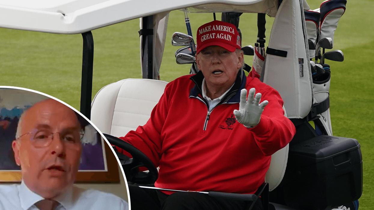 Ralph Porciani (left) and Donald Trump at his Turnberry course (right)