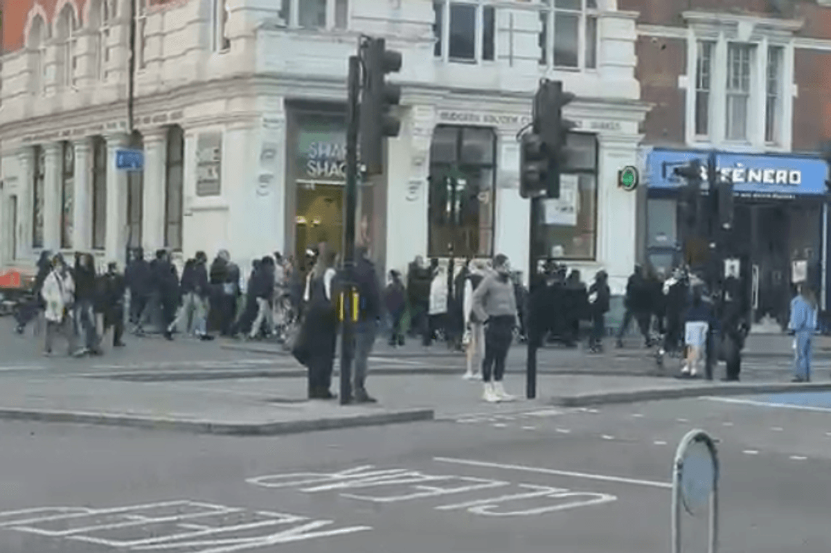 Rampaging youths in Clapham