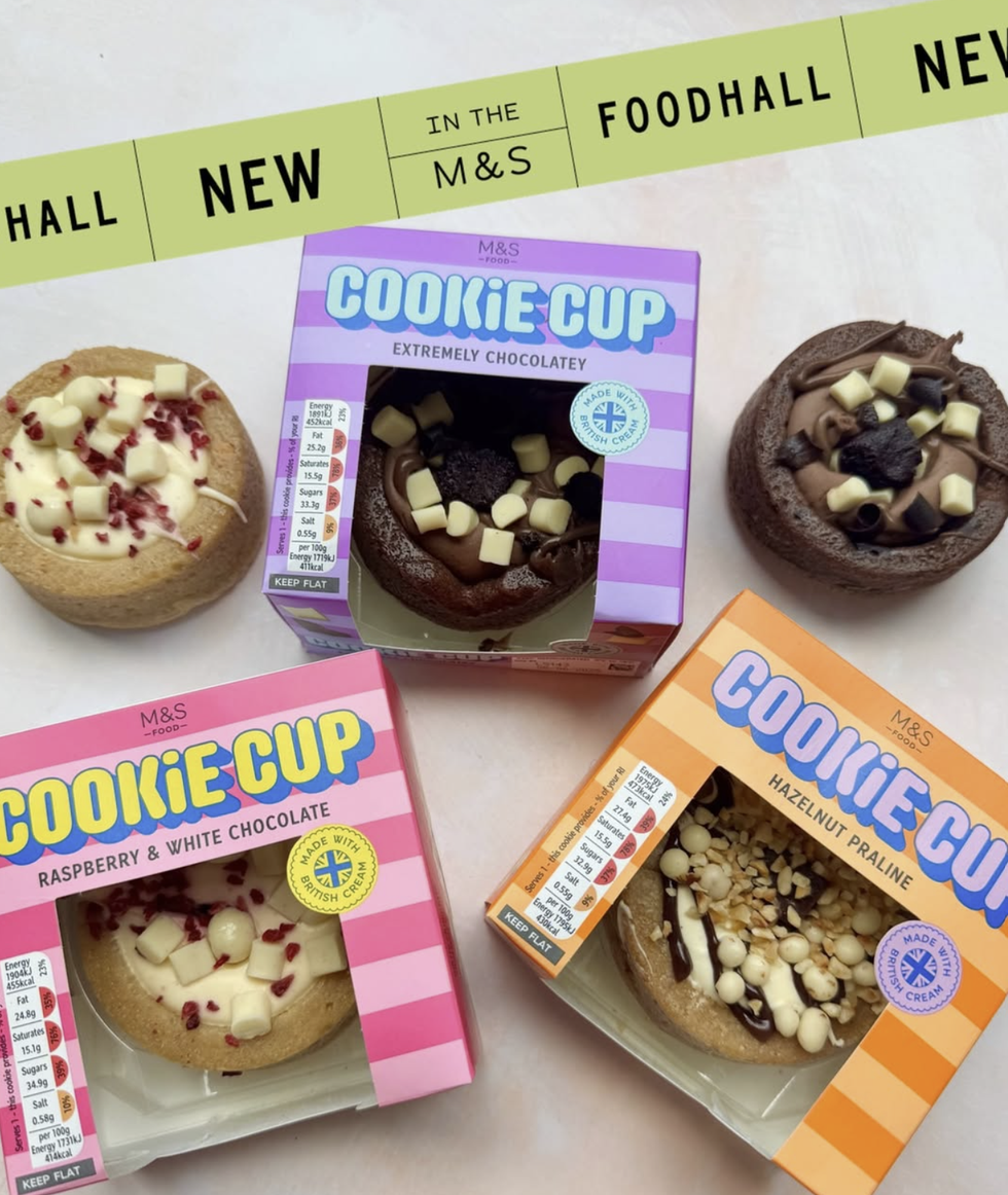 Raspberry and White Chocolate Cookie Cup, Extremely Chocolatey Cookie Cup, Hazelnut Praline Cookie Cup