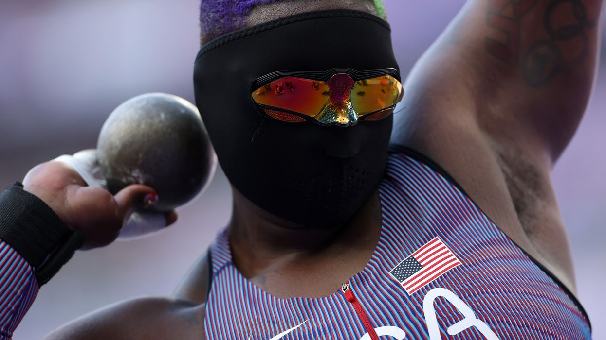 Raven Saunders garnered plenty of attention with their look