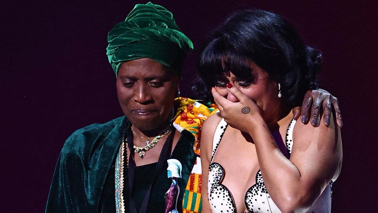 Raye with her grandmother