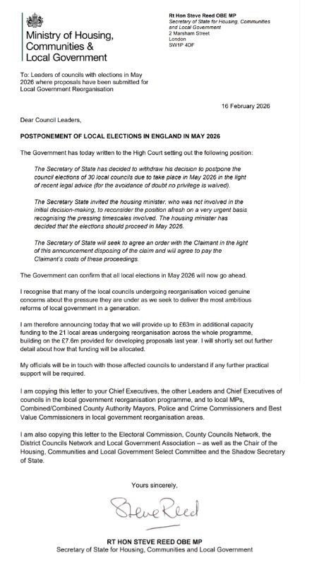 READ IN FULL: Steve Reed's letter to local councils