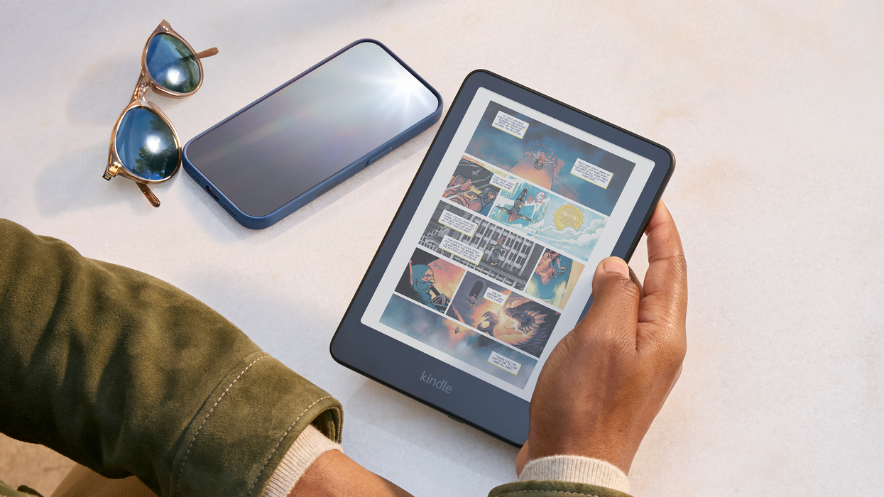 Reader holding new Kindle Colorsoft 16GB