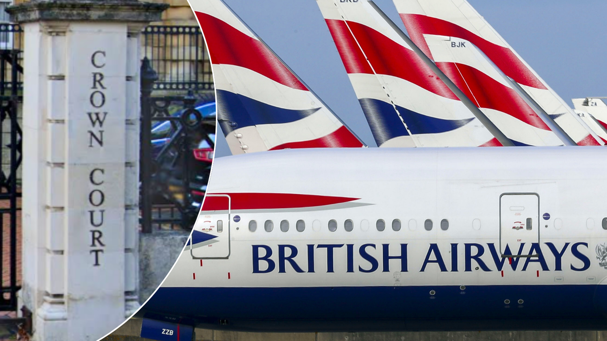Reading Crown Court sign/British Airways planes