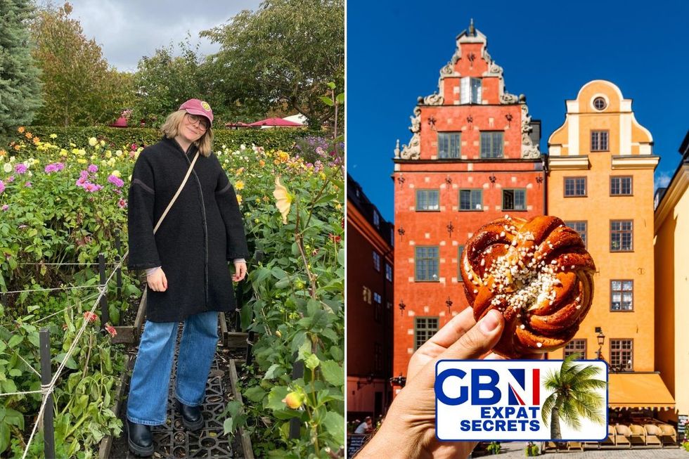 Rebecca in Malm\u00f6, Sweden / Hand holding a cinnamon bun in Stockholm, Sweden