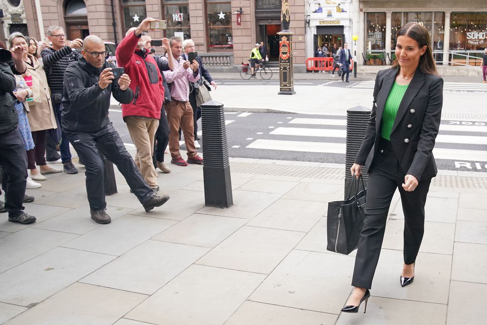Rebekah Vardy arrives at the Royal Courts Of Justice, London