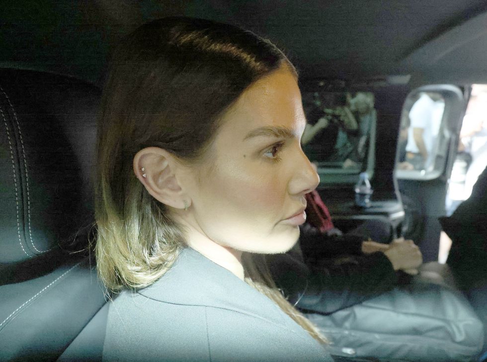Rebekah Vardy leaves the Royal Courts of Justice, London, as the high-profile libel battle between Rebekah Vardy and Coleen Rooney continues. Picture date: Thursday May 19, 2022.
