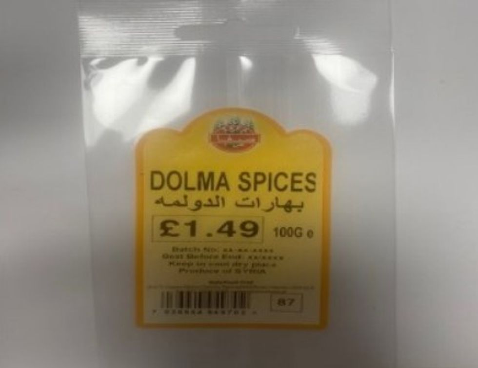 Recalled Dolma Spices from Safa Food 1 Limited