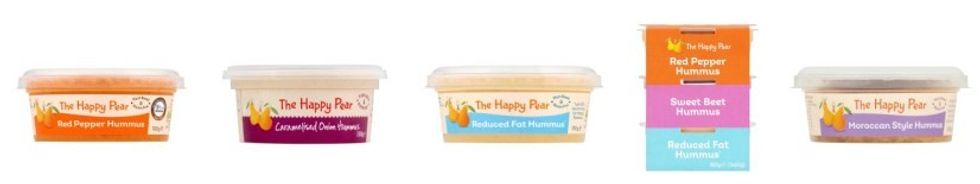 Recalled hummus products from The Happy Pear