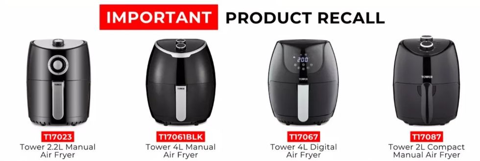 Recalled Tower Air Fryers