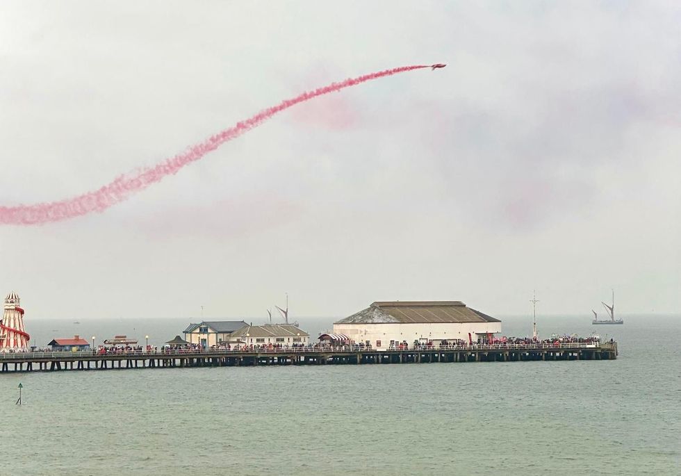 Red Arrows taking part in Clacton airshow