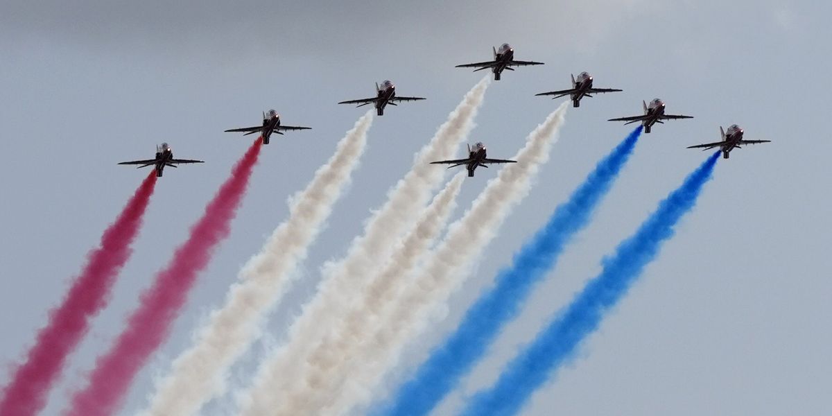 NextImg:RAF flypast cancelled at last minute as strong winds and low cloud smother London