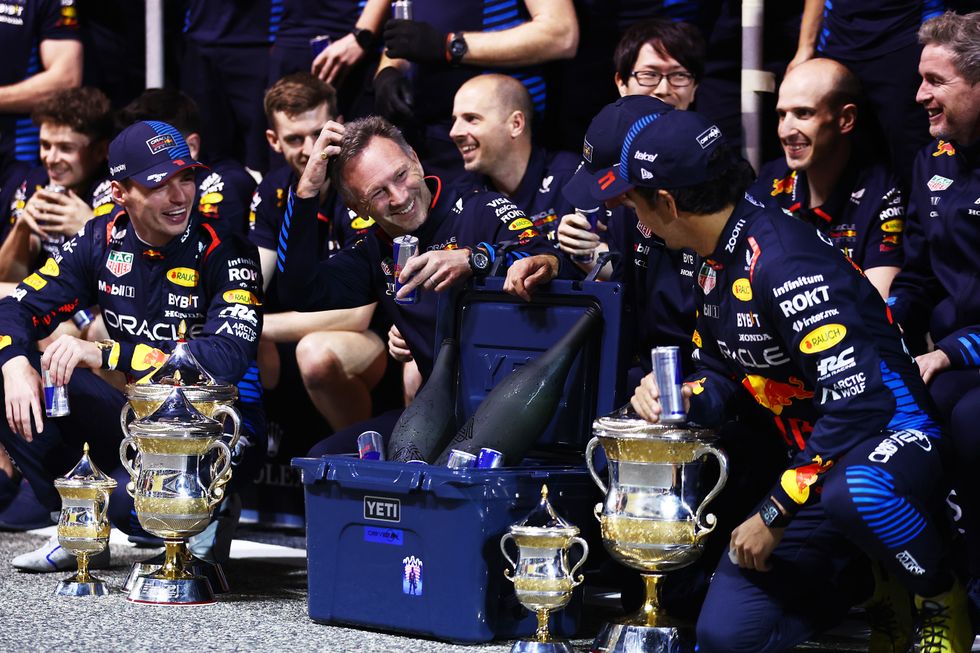 Red Bull celebrate in Bahrain