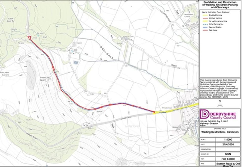 Red route in Derbyshire