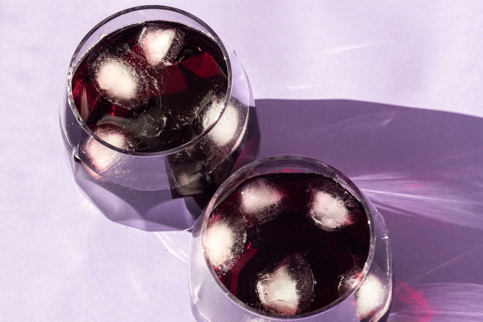 Red wine with ice