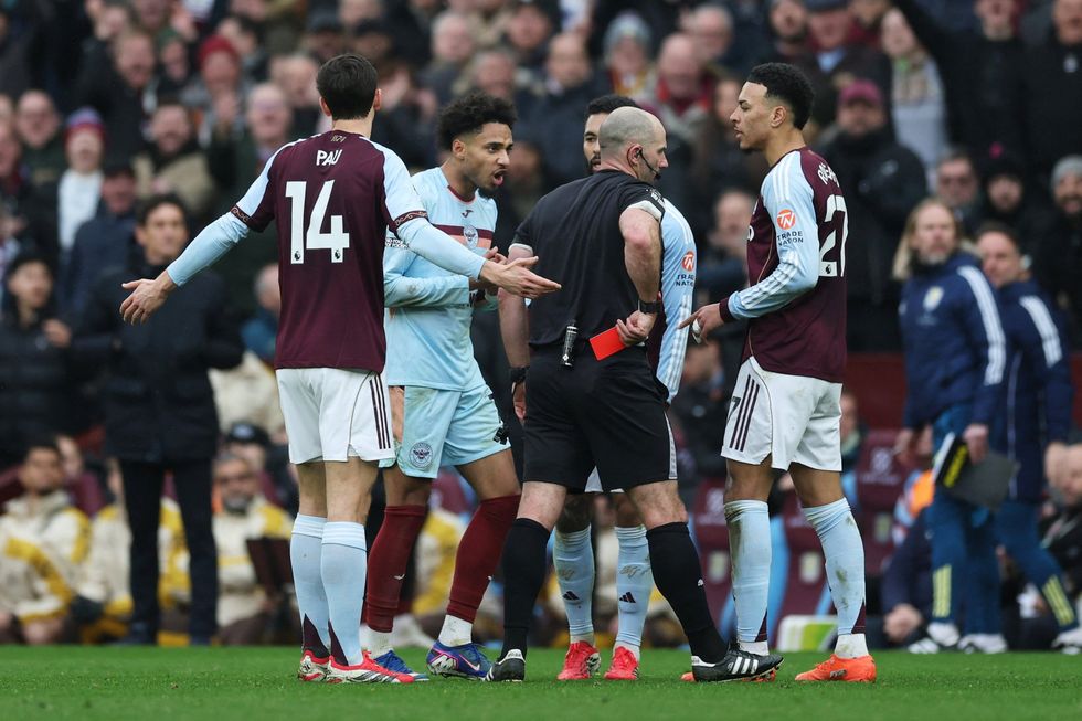 Referee Tim Robinson did not hesitate as he sent Kevin Schade off