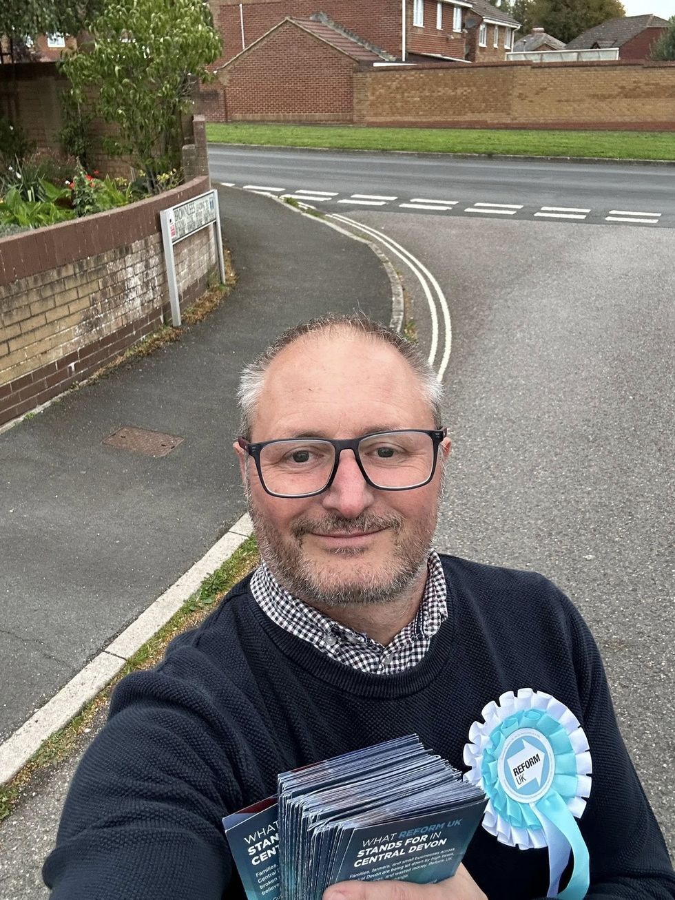 Reform candidate for the Kenn Valley by-election, Terry Tume