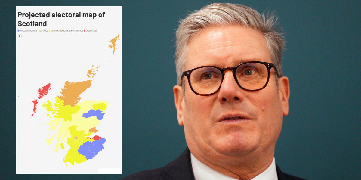 NextImg:SHOCK model shows Labour losing 92 per cent of seats in Scotland - is this the beginning of the end for Starmer?