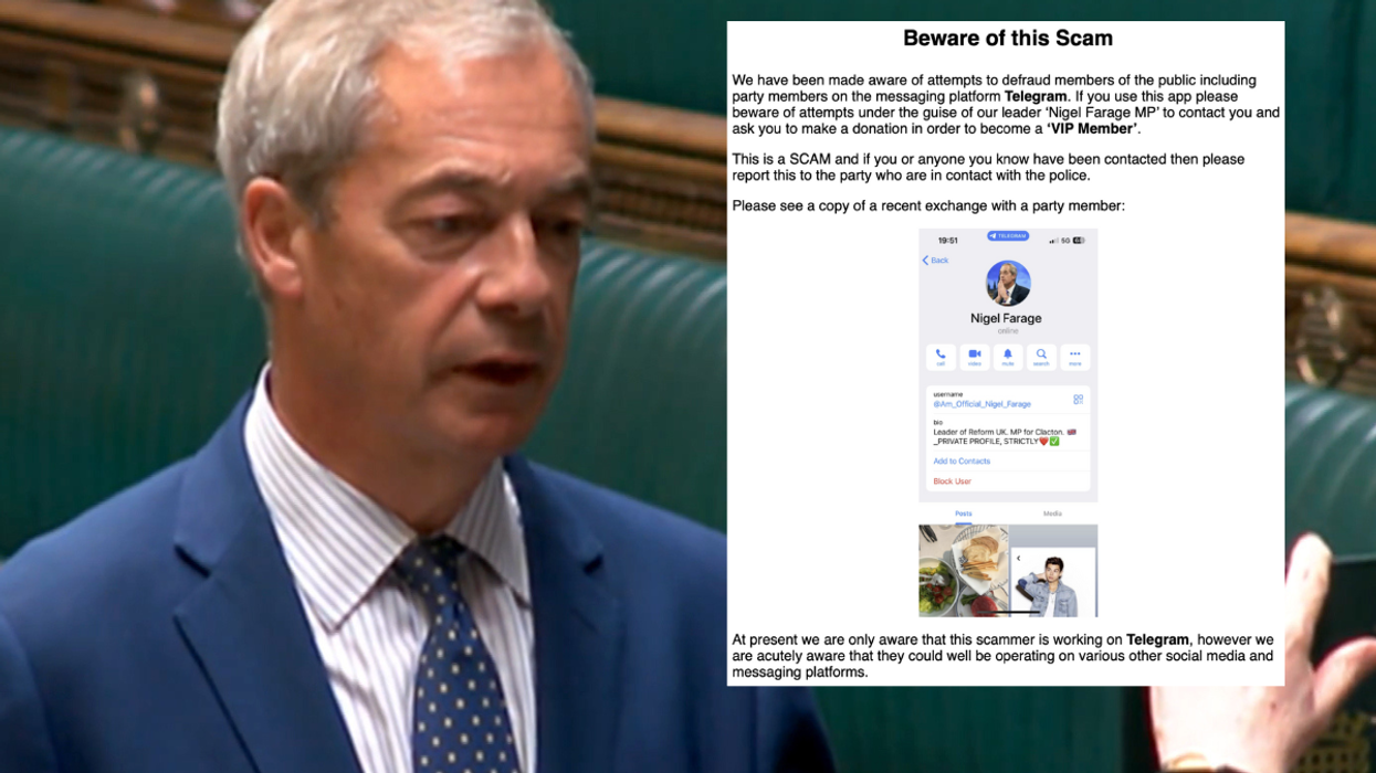 Reform UK has warned its members against the scam