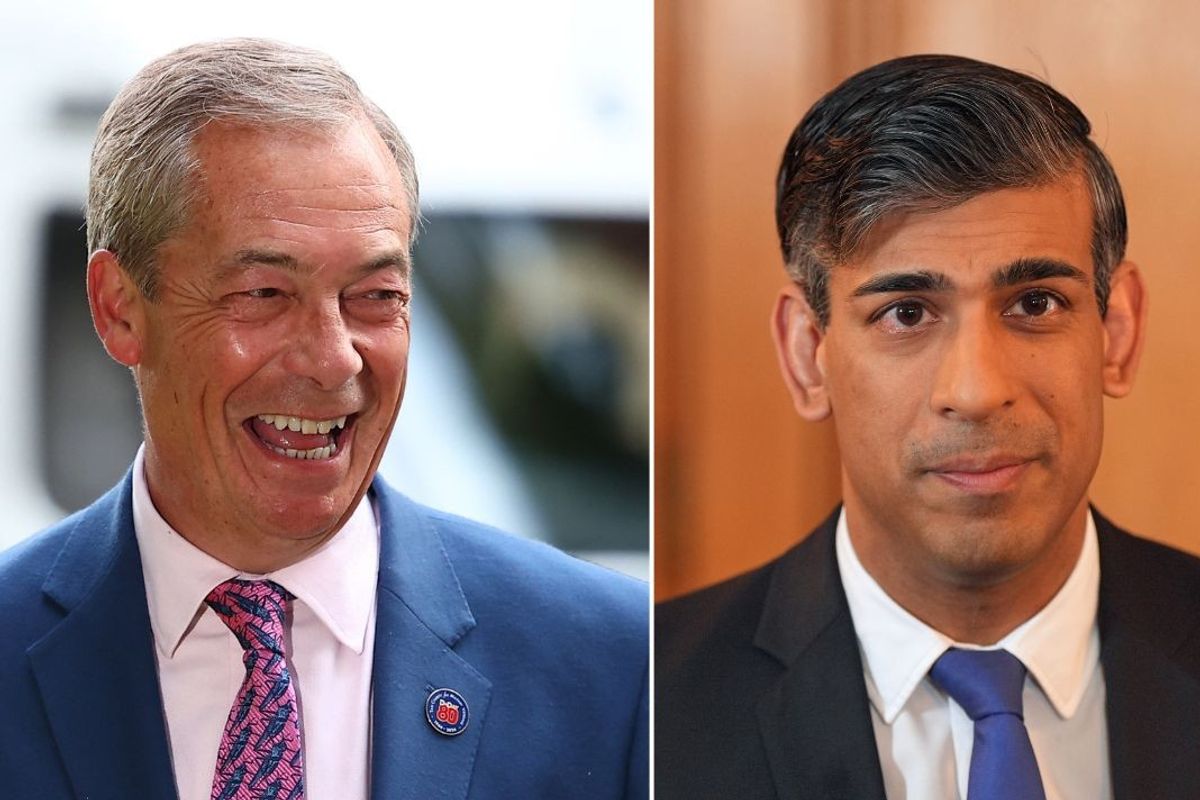 Reform UK leader Nigel Farage and Prime Minister Rishi Sunak