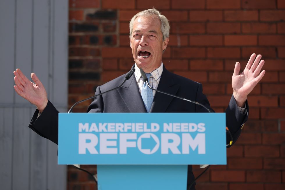 Reform UK leader Nigel Farage appeared in Makerfield today