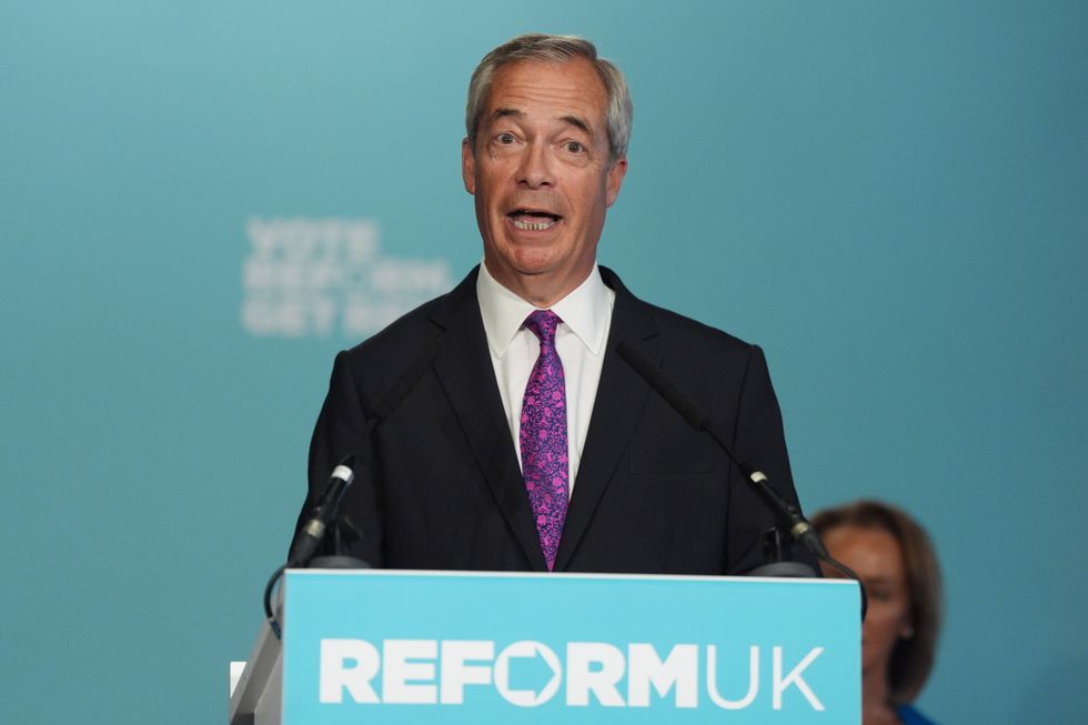 Reform UK leader Nigel Farage attacks Labour at a press conference this week