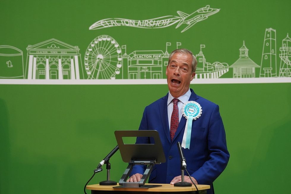 Reform UK leader Nigel Farage makes speech after winning seat in Clacton