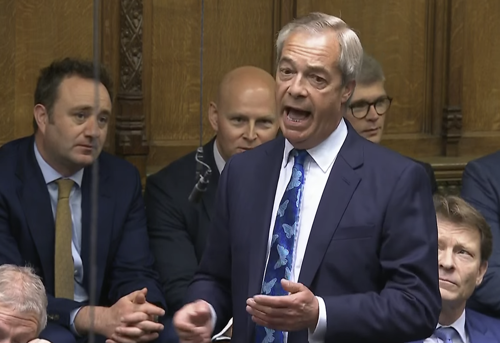 Reform UK leader Nigel Farage quizzes Sir Keir Starmer over migration