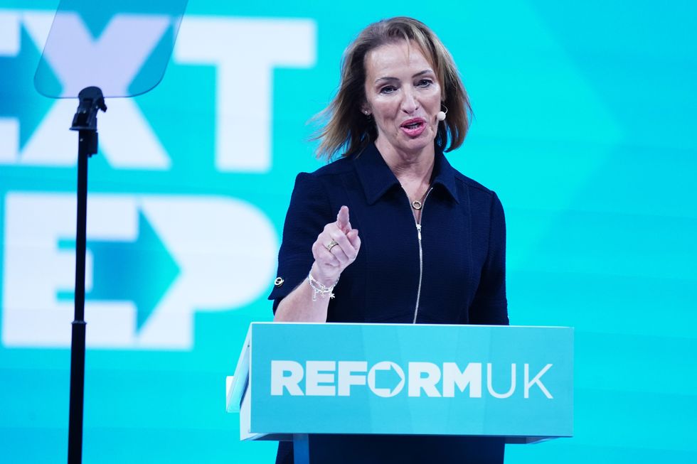 Reform UK MP for Runcorn, Sarah Pochin speaks during the party's annual conference at the National Exhibition Centre in Birmingham