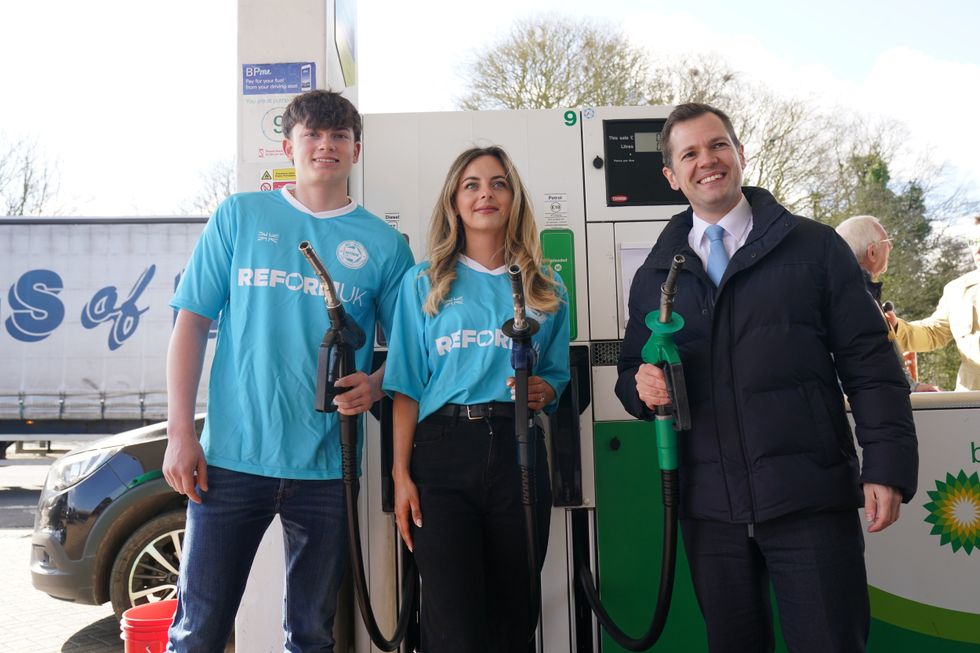 Reform UK's Robert Jenrick during a fuel stunt in Dover