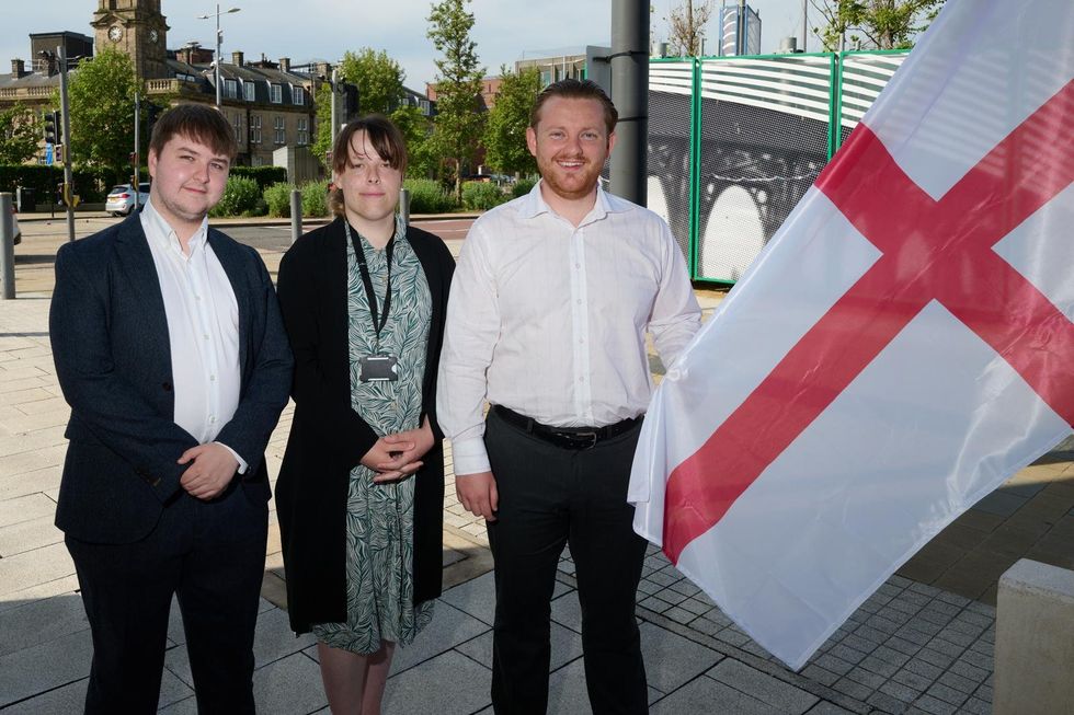 Reform UK Sunderland councillors outside their city hall