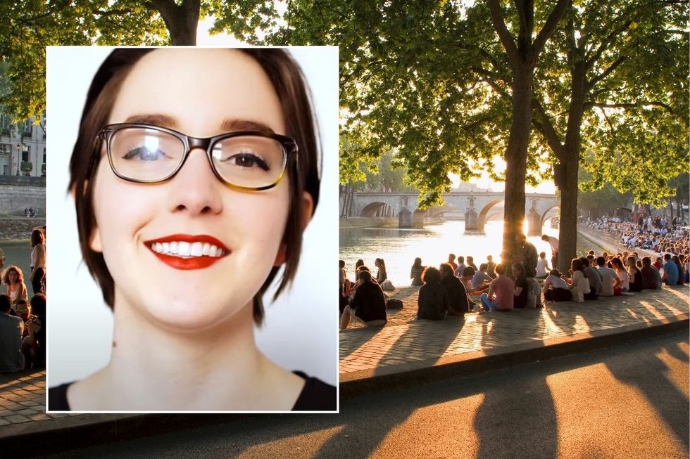 Regan and french canal in the background