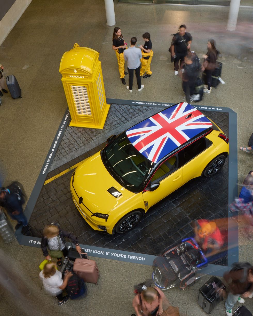 Renault 5 E-Tech at London St Pancras Train Station