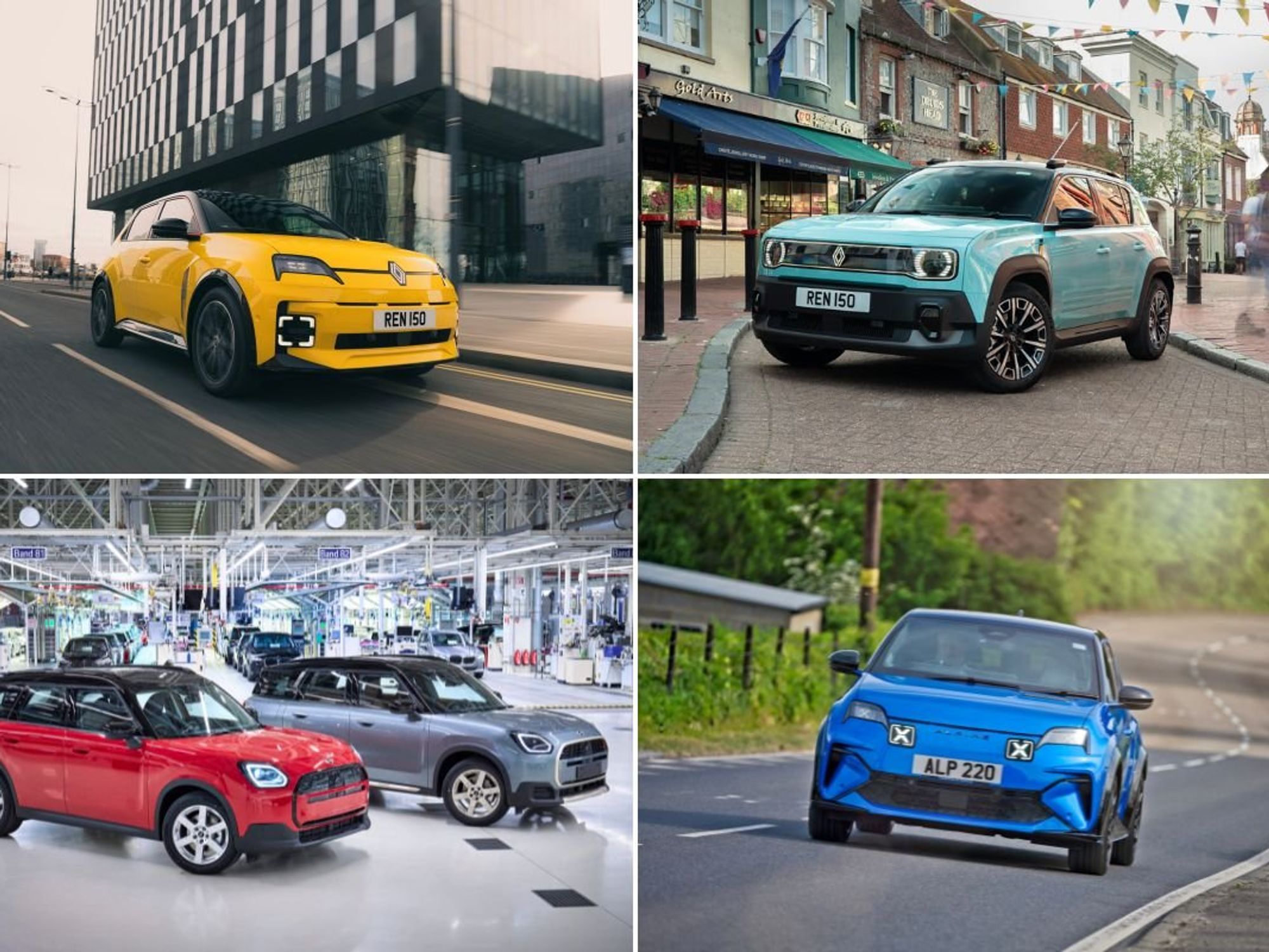 Renault 5, Renault 4, Alpine A290 and Mini Countryman Electric