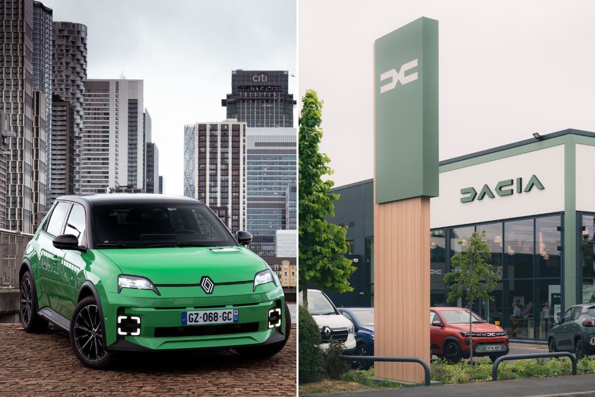 Renault car and a Dacia dealership
