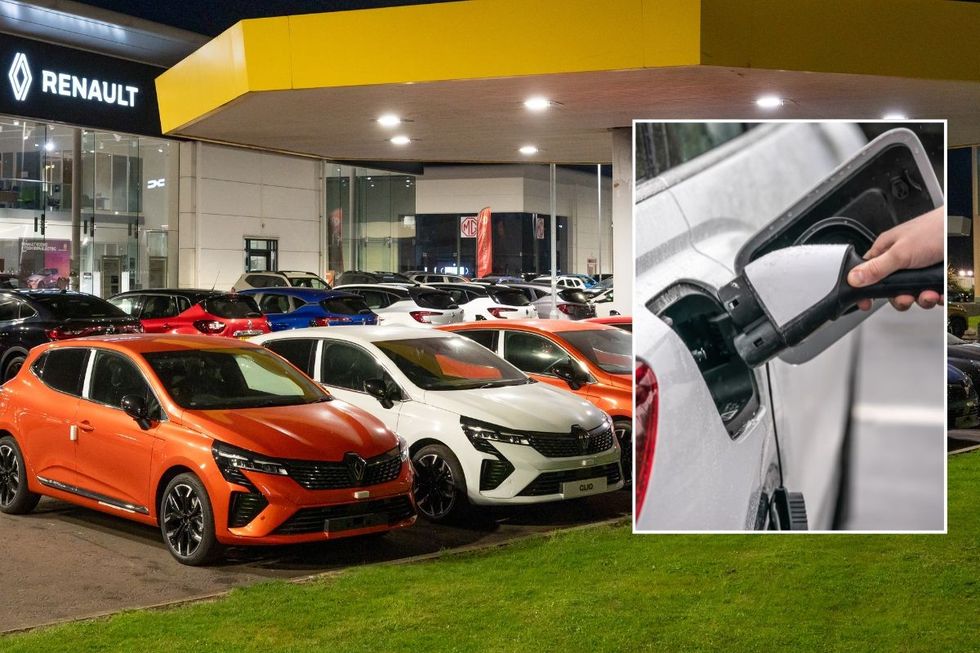 Renault car dealership and an electric car charger