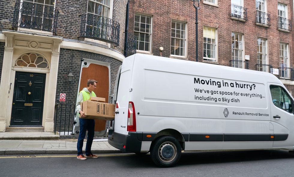 Renault moving van outside Number 10