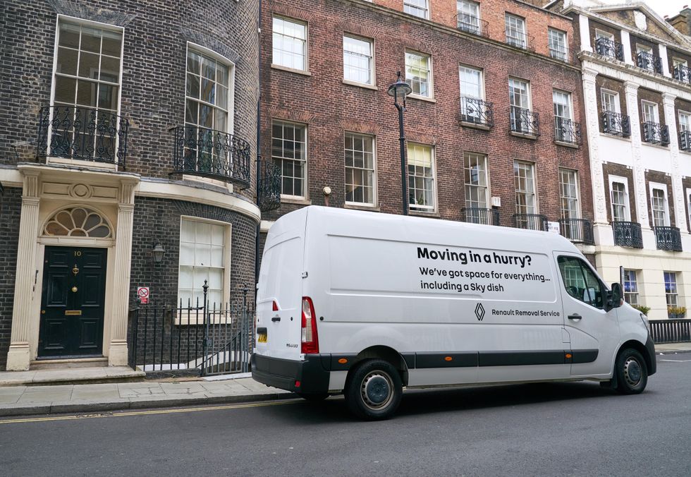 Renault moving van outside Number 10