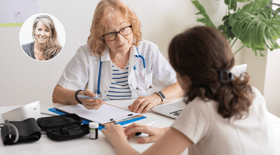 Renee Hoenderkamp (left), GP appointment (right)