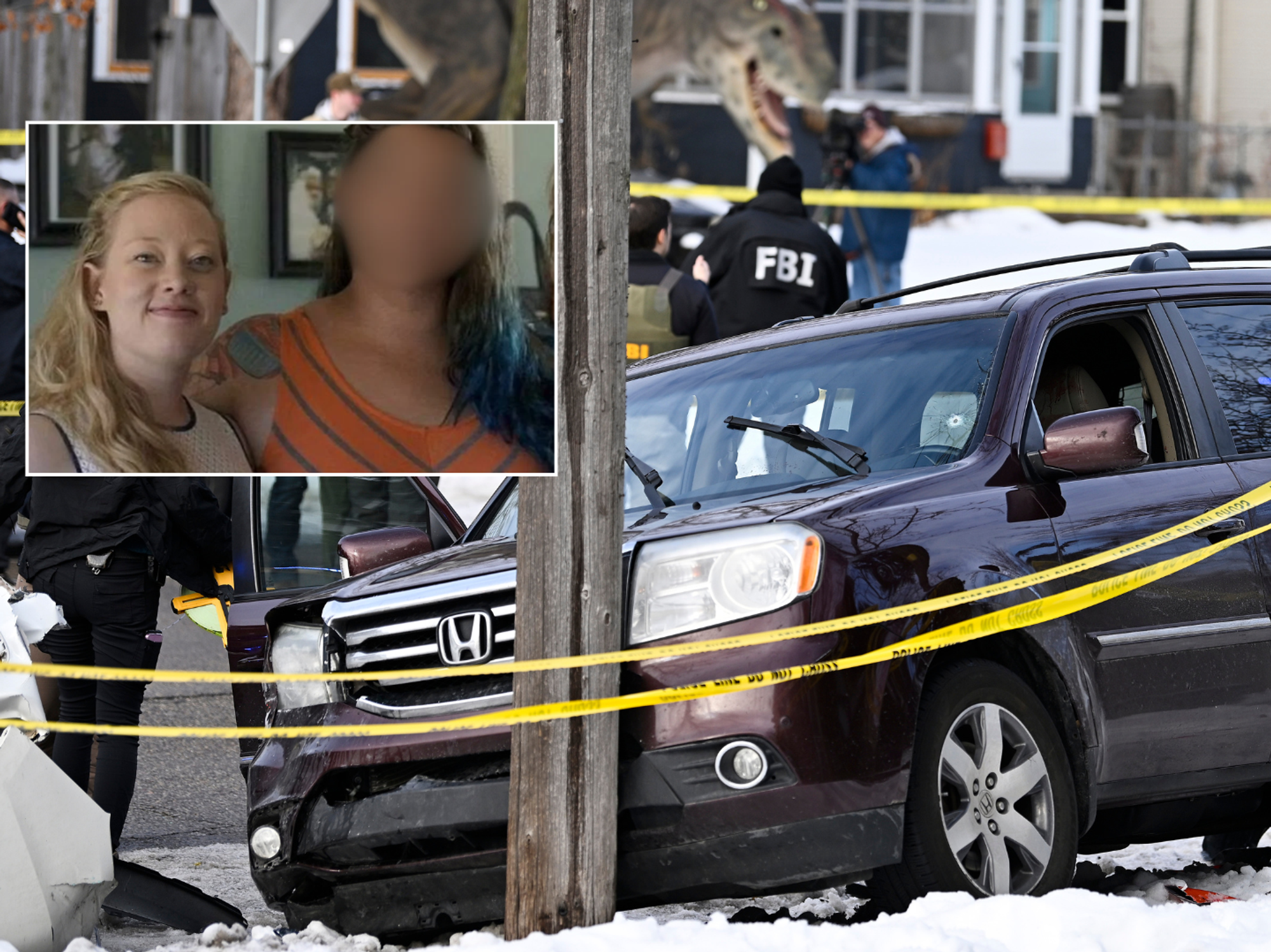 Renee Nicole Good's crashed SUV following the shooting