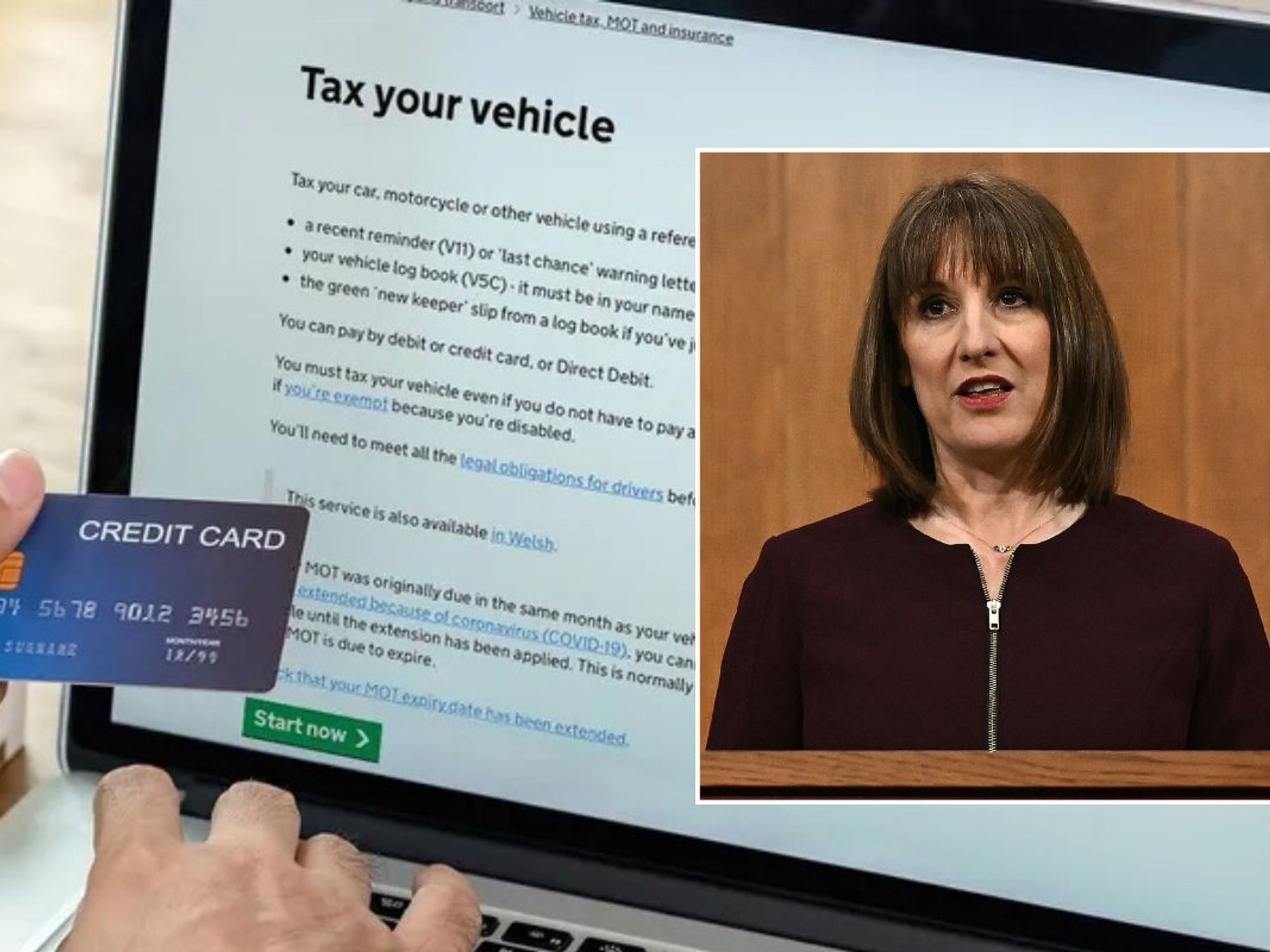 Renewing car tax and Chancellor Rachel Reeves